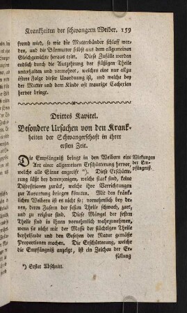159-196, Drittes Kapitel. Besondere Usachen von den Krankheiten der Schwangerschaft in ihrer ersten Zeit.