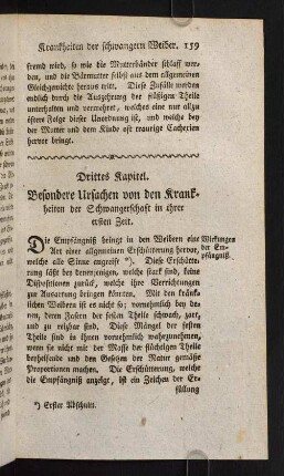 159-196, Drittes Kapitel. Besondere Usachen von den Krankheiten der Schwangerschaft in ihrer ersten Zeit.