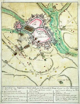 WHK 16 Spanischer Sukzessionskrieg 1701-1713 bis zum Frieden von Rastatt: Plan des Brandes der Magazine in Arras, 5. März 1712