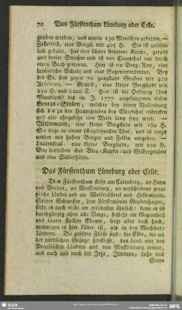 Das Fürstenthum Lüneburg oder Celle