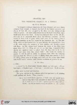 Chapter XIV: The primitive objects as a whole