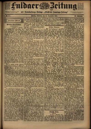 Zweite Ausgabe vom Samstag, den 14. September 1901.