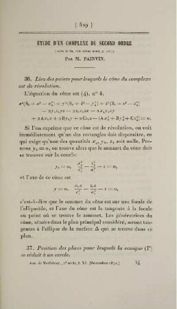 Étude d'un complexe du second ordre.
