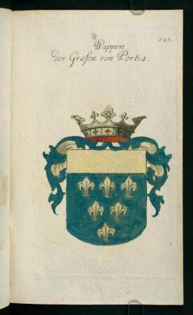525r-525v, 525. Wappen der Grafen von Portia
