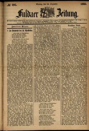 Ausgabe vom Montag, den 24. Dezember 1883.