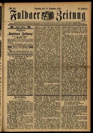 Erste Ausgabe vom Sonntag, den 18. Dezember 1892.