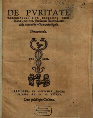 De Pvritate Tabernacvli Sive Ecclesiae Christianae