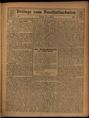 Zweite Ausgabe vom Sonntag, den 06. Januar 1929.