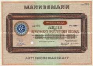 Aktie der Mannesmann Aktiengesellschaft über 100,- DM - Sachkonvolut