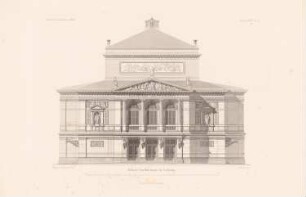 Neues Gewandhaus, Leipzig: Ansicht (aus: Atlas zur Zeitschrift für Bauwesen, hrsg. v. L.v.Tiedemann, Jg. 36, 1886)