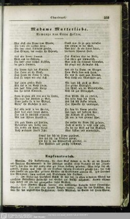 Madame Mutterliebe - Romanze