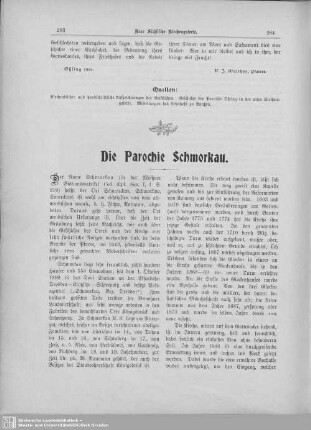 Die Parochie Schmorkau