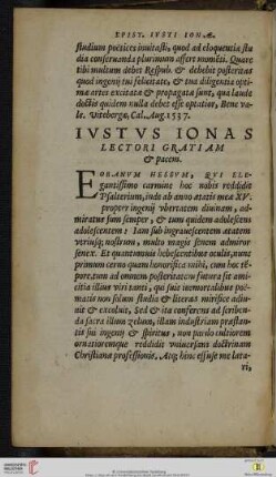 Ivstvs Ionas lectori gratiam & pacem