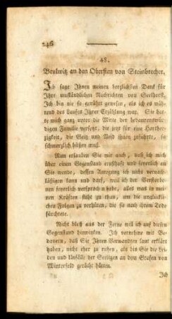48. Beulwitz an den Obersten von Steinbrecher.