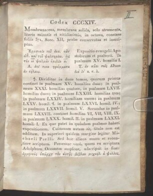 Originale griechische Predigten zu den Psalmen - BSB Cod.graec. 314