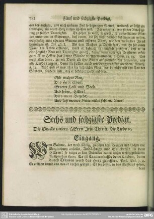 Sechs und sechzigste Predigt