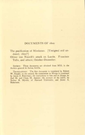 Documents of 1600