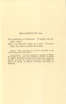 Documents of 1600