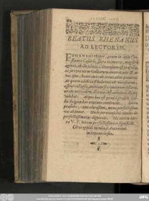 Beatus Rhenanus Ad Lectorem.