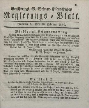 Nr. 5 : 26. Februar 1830