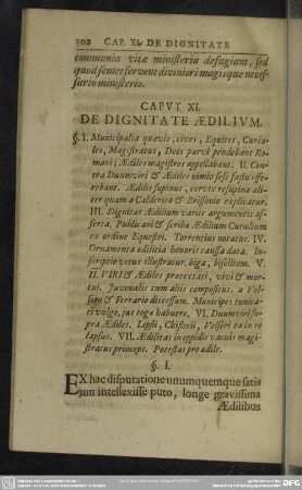Caput XI. De Dignitate Aedilium
