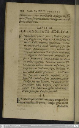 Caput XI. De Dignitate Aedilium