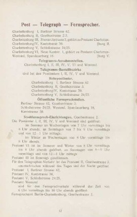 Post - Telegraph - Fernsprecher