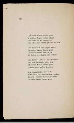Um deines kusses dunkle gruft
