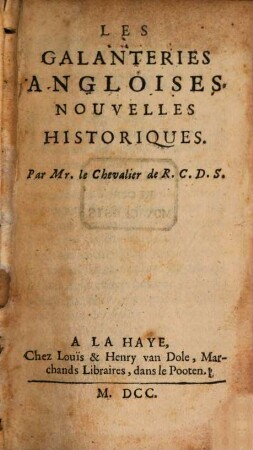 Les galanteries angloises