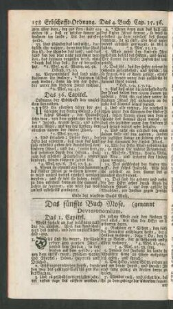 Das fünffte Buch Mose. (genannt Deuteronomium.)