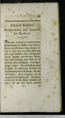 Zehntes Kapitel. Beschreibung des Trippers bei Weibern