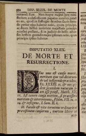 Disputatio XLIIX. De Morte Et Resurrectione