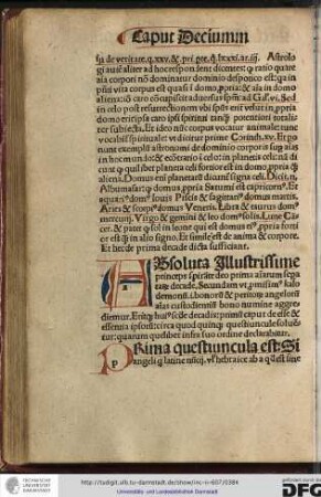 Absoluta illustrissime princeps spirante deo prima animarum separatarum decade...