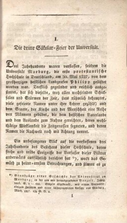 I. Die dritte Säkular-Feier der Universität.