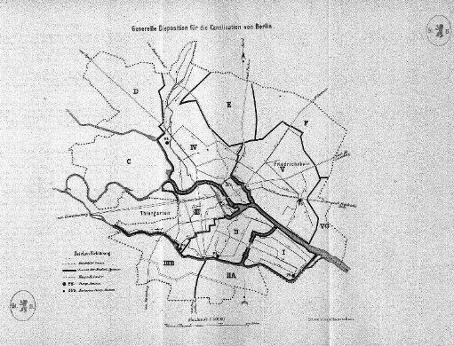Karte: Generelle Disposition für die Canalisation von Berlin