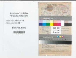 Entnazifizierung Hans Bloemer , geb. 03.11.1920 (Friseur)