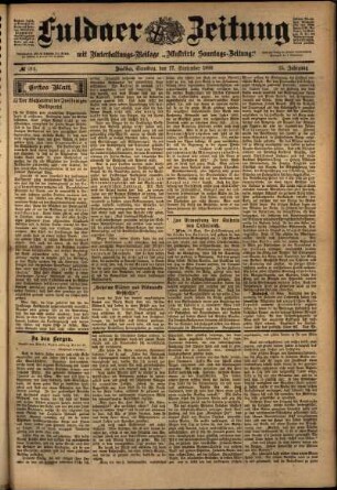 Erste Ausgabe vom Samstag, den 17. September 1898.
