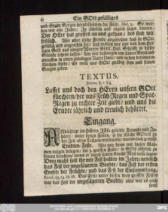 Textus. Jerem. 5, v. 24.