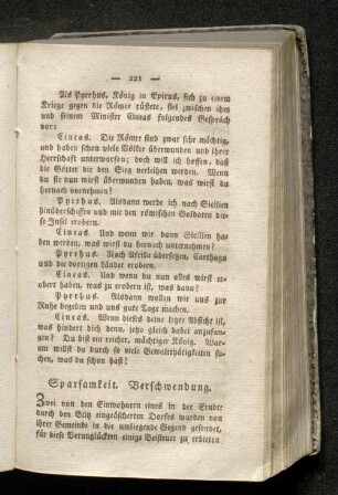 Sparsamkeit. Verschwendung.