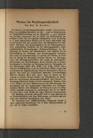 Seminar für Erziehungswissenschaft