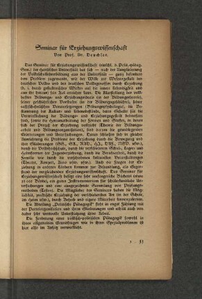 Seminar für Erziehungswissenschaft