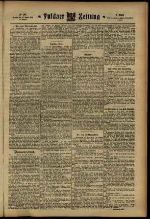 Zweite Ausgabe vom Montag, den 12. August 1912.
