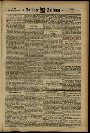 Zweite Ausgabe vom Montag, den 12. August 1912.