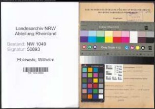 Entnazifizierung Wilhelm Eblowski , geb. 19.11.1897 (Wirtschaftsrechtler)