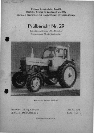 Radtraktor Belarus MTS-82