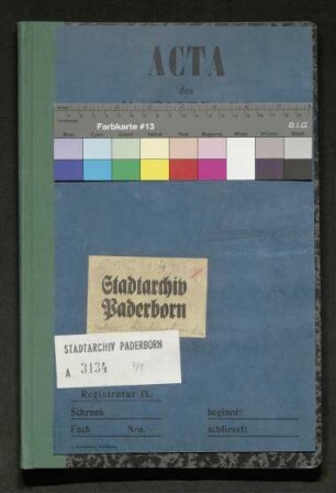 Anlegung von Repertoiren über die Urkunden des Armenfonds