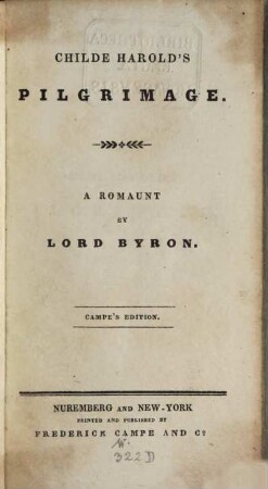 Childe Harold's Pilgrimage : a romaunt
