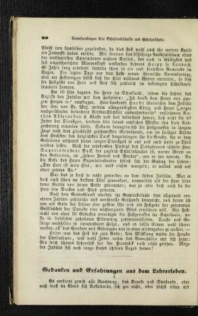 Gedanken und Erfahrungen aus dem Lehrerleben