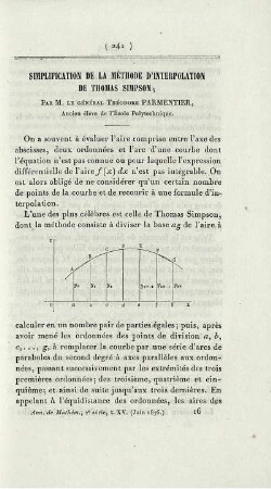 Simplification de la méthode d'interpolation de Thomas Simpson.