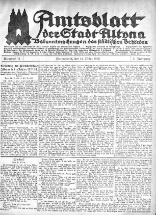 Nummer 11 : Sonnabend, den 14. März 1925